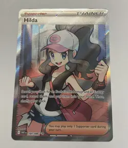 Pokemon TCG Hilda 164/086 Full Art Ultra Rare White Flare Holo Card NM Condition - Image 1