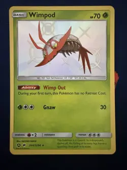 Wimpod SV4/SV94 Hidden Fates Shiny Vault NM Pokemon Card - Image 1
