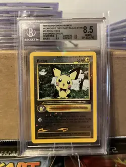 Pokemon TCG 2001 Black Star Promo #35 Pichu Reverse Holo BGS 8.5 w/ Swirl - Image 1