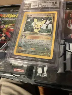 Pokemon TCG 2001 Black Star Promo #35 Pichu Reverse Holo BGS 8.5 w/ Swirl - Image 3