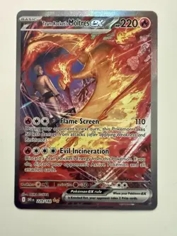 Pokemon Team Rocket's Moltres ex 229/182 Destined Rivals SIR Full Art Holo - Image 3