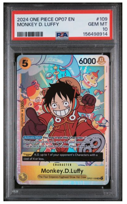 Monkey D. Luffy 500 Years In The Future SR OP07-109 RARE Error PSA 10 English - Image 1