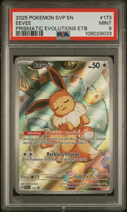 2025 POKEMON SVP EN-SV BLACK STAR PROMO #173 EEVEE PSA 9 - Image 1