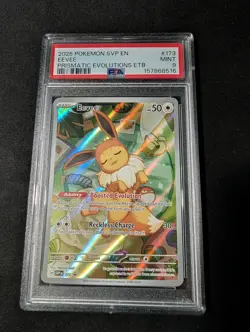 2025 POKEMON SVP EN-SV BLACK STAR PROMO #173 EEVEE PSA 9 - Image 1