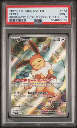 2025 POKEMON SVP EN-SV BLACK STAR PROMO #173 EEVEE PSA 9 - Image 1