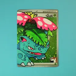 Venusaur Hand Drawn Sketch Card Pokemon Signed 1/1 Acrylic painting ACEO - Image 3