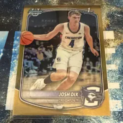 2025-26 Bowman Chrome Prospects Josh Dix 1st True Gold Refractor /50 Creighton - Image 1