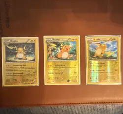 Pokemon TCG Reverse Holo Lot 3 Raichu BREAKthrough BREAKpoint Evolutions - Image 1