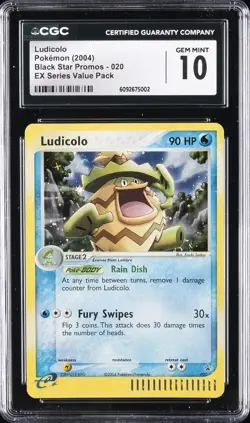 2004 POKEMON BLACK STAR PROMOS - EX SERIES VALUE PACK LUDICOLO CGC 10 GEM MINT - Image 1