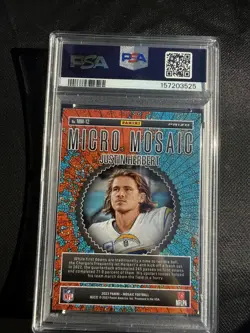 2023 Panini Mosaic Justin Herbert Micro Mosaic PSA 9 Chargers SSP Case Hit Mint - Image 2