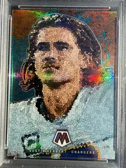 2023 Panini Mosaic Justin Herbert Micro Mosaic PSA 9 Chargers SSP Case Hit Mint - Image 5