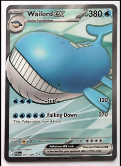 Pokemon Wailord ex 097/084 Ultra Rare Holo Pitch Black N/M - Image 1