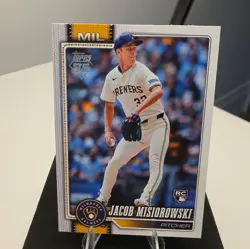 2026 Topps Jacob Misiorowski Rookie #10 Milwaukee Brewer RC Pitcher Baseball MLB - Image 1