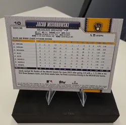 2026 Topps Jacob Misiorowski Rookie #10 Milwaukee Brewer RC Pitcher Baseball MLB - Image 2