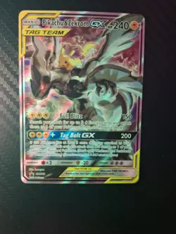 Pokemon Pikachu & Zekrom GX TCG Sun Moon Team Up SM168 - Image 1