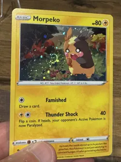 SWIRL - Morpeko SWSH116 Cosmos Holo Black Star Promo Mint Pokemon Card - Image 1