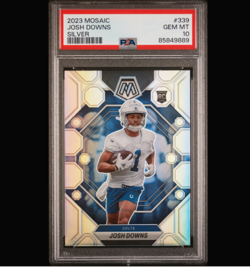 2023 Panini Mosaic Silver Josh Downs PSA 10 - Image 1