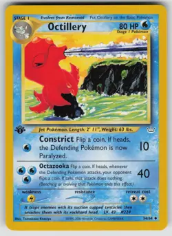 Octillery 34/64 Uncommon Neo Revelation Pokemon 1st Edition Lightly Played - Image 1