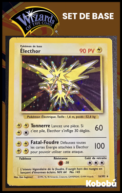 Carte Pokemon Electhor 16/102 Holo Unlimited Ed 2 Set De Base Wizards FR - Image 1