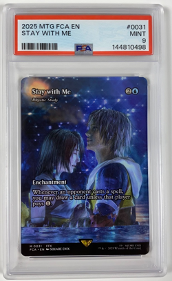 Stay with Me Rhystic Study Final Fantasy Non-Foil English MTG Card PSA 9 #0031 - Image 1