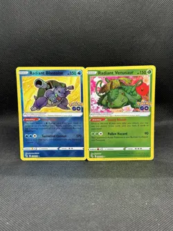 Radiant Venusaur 004/078 & Radiant Blastoise 018/078 Pokemon GO Holo Set NM - Image 1