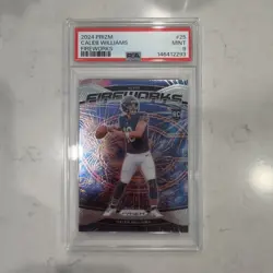 2024 Panini Prizm Fireworks Caleb Williams #25 RC PSA 9 Chicago Bears - Image 1