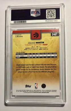 2025-26 Topps - Alijah Martin Gold Mirror Variation PSA 9 - Image 2