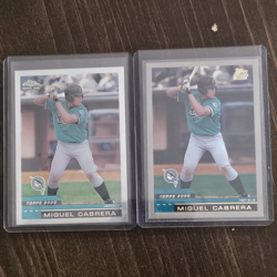 Topps 2000 Miguel Cabrera Rookie Card T40 Florida Marlins Lot of 2 - Image 1