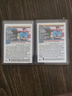 Topps 2000 Miguel Cabrera Rookie Card T40 Florida Marlins Lot of 2 - Image 2