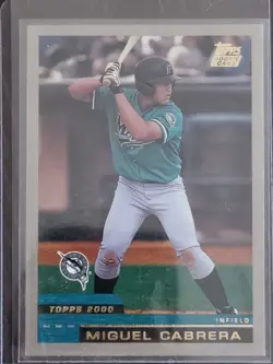Topps 2000 Miguel Cabrera Rookie Card T40 Florida Marlins Lot of 2 - Image 4