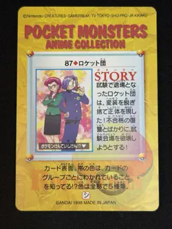 Bandai Pokemon Carddass Pocket Monsters Japanese 1998 #87 Rocket - Image 2