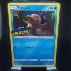 2019 Pokemon TCG Promo Psyduck Holo Detective Pikachu Stamp #SM199 Near Mint - Image 1