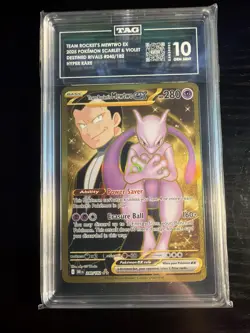 Pokemon TCG Team Rockets Mewtwo EX Special Illustration Destined Rivals TAG 10 - Image 1