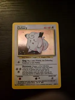 Pokemon TCG Clefairy Holo Rare Card Base Set, 5/102, Unlimited NM - Image 1