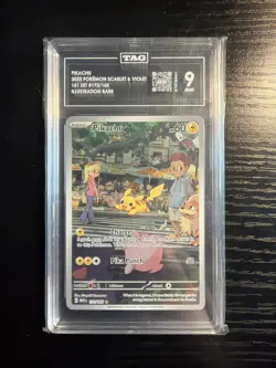 Pokemon TCG 151 Pikachu 173/165 Illustration Rare TAG 9 - Image 1