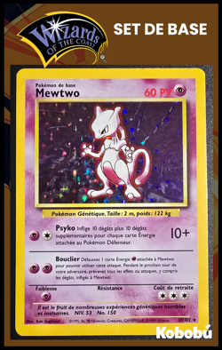 Carte Pokemon Mewtwo 10/102 Holo Unlimited Ed 2 Set De Base Wizards FR - Image 1