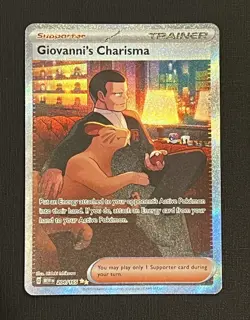 Pokemon TCG 151 Full Art Trainer Giovanni's Charisma 204/165 - Image 1