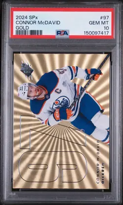2024-25 CONNOR MCDAVID GOLD SPX PSA 10 POP 2 OILERS #97 - Image 3
