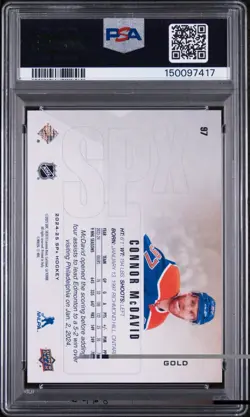 2024-25 CONNOR MCDAVID GOLD SPX PSA 10 POP 2 OILERS #97 - Image 4