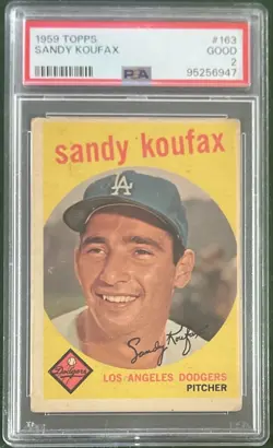 1959 TOPPS SANDY KOUFAX #163 PSA 2 LOS ANGELES DODGERS - Image 1