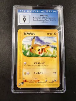 CGC 9 MINT Pikachu 16/128 1st Edition Japanese - Pokemon Base Expansion E-Reader - Image 3