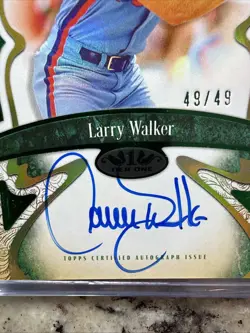 2026 Topps Tier One Larry Walker Connoisseurs Autograph Card 49/49 Bookend! - Image 4