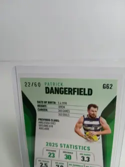 2026 Select Footy Stars Hobby GREEN Foil Patrick Dangerfield Geelong Cats 22/60 - Image 3