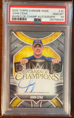 2025 Topps Chrome WWE Marks of Champions Autograph Base MOC-JC John Cena PSA 10 - Image 1
