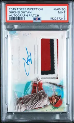 2019 TOPPS INCEPTION AUTO PATCH #IAP-SO SHOHEI OHTANI 19/50 PSA 9 AUTO - Image 1