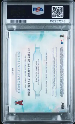 2019 TOPPS INCEPTION AUTO PATCH #IAP-SO SHOHEI OHTANI 19/50 PSA 9 AUTO - Image 2