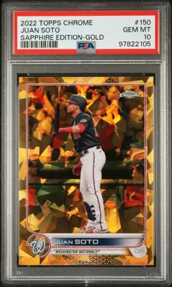 2022 TOPPS CHROME SAPPHIRE ED GOLD #150 JUAN SOTO 36/50 PSA 10 - Image 1