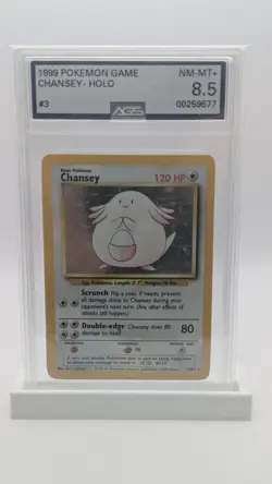 1999 Pokemon Base Set Chansey Holo #3 AGS 8.5 NM-MT+ Rare - Image 1
