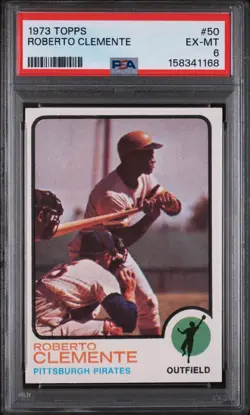 1973 Topps Roberto Clemente #50 Pittsburgh Pirates HOF PSA EX-MT 6 - Image 1