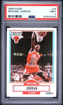 1990 Fleer #26 Michael Jordan PSA 9 Bulls HOF NBA Basketball Mint Card - Image 1